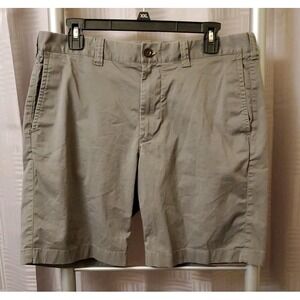 J Crew Chino Shorts‎ Mens 31 Gray Cotton Stretch Flat Front Preppy 9" Casual